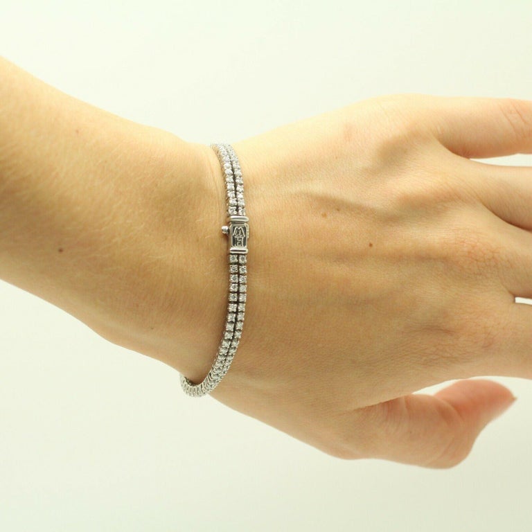 Harry Winston Platinum 2Row Diamond Tennis Bracelet at 1stDibs