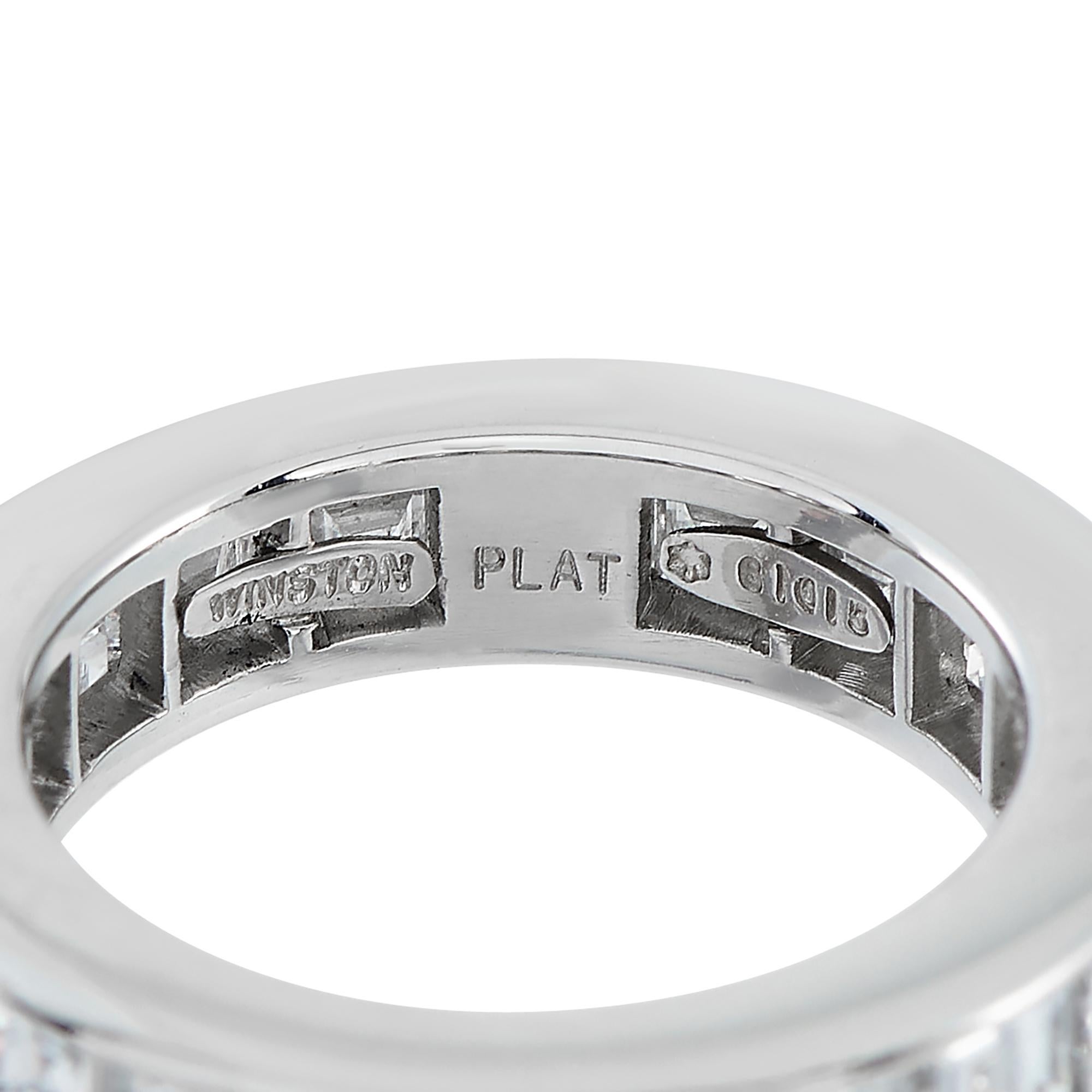 Harry Winston Platinum 3.65ct Diamond Eternity Band Ring In Excellent Condition In Southampton, PA