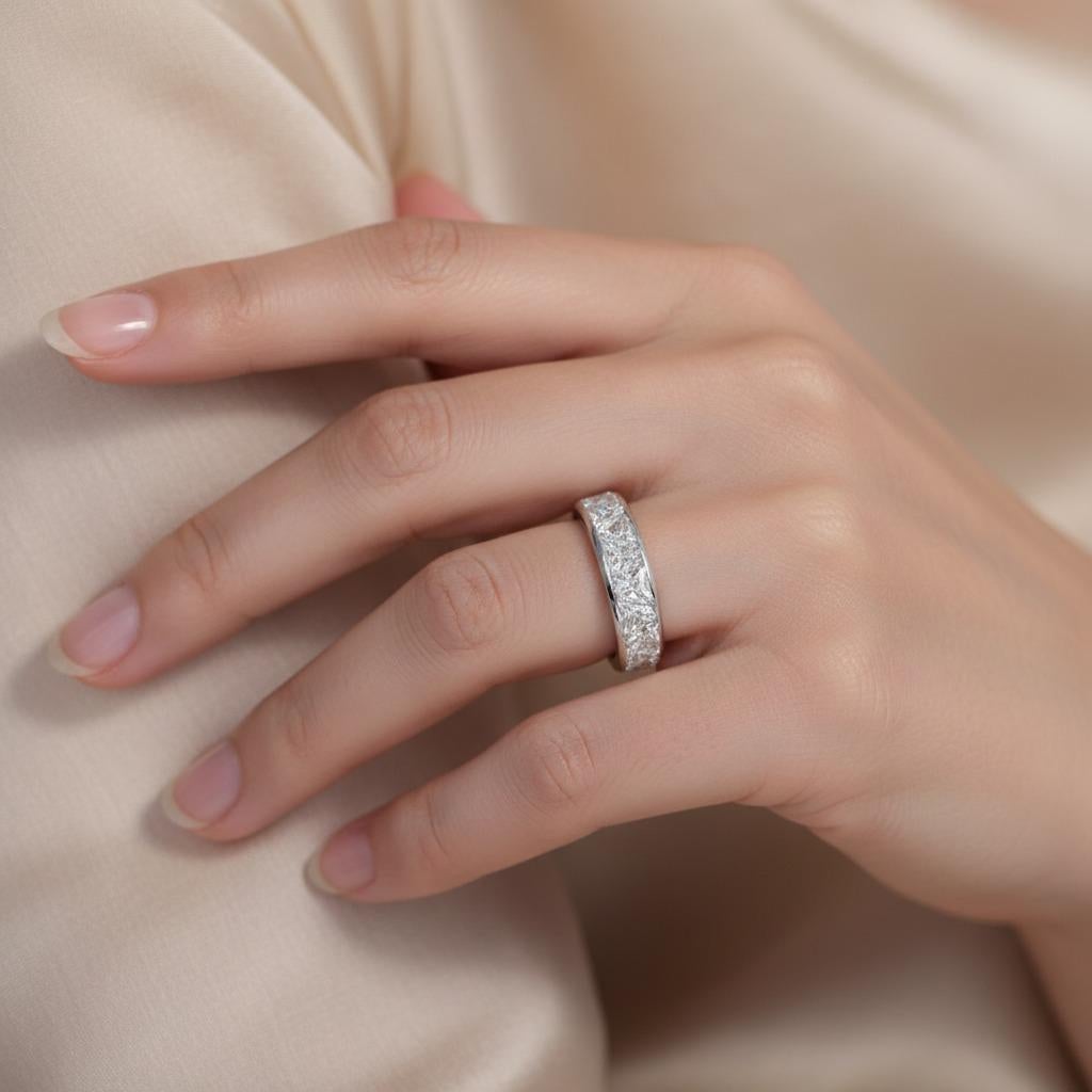 Harry Winston Alianza de Platino con Diamante Trillón de 5,13 Quilates Corte trillion en venta