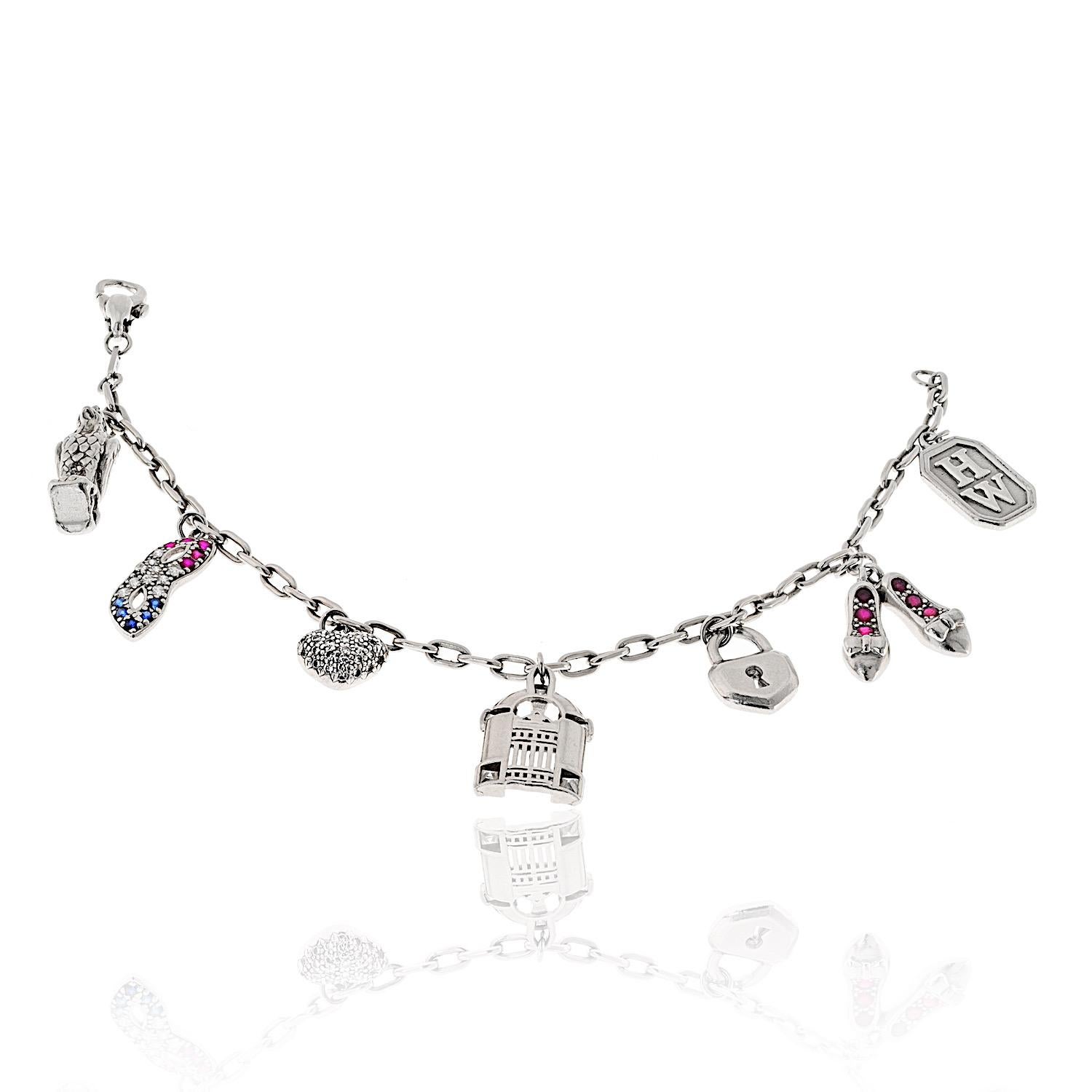 Harry Winston Platin 7 Anhänger Vintage-Armband