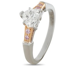 Harry Winston Platinum and 18K Rose Gold 0.72ct Diamond Ring #5211