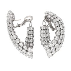 HARRY WINSTON Platinum and Diamond Ear Clips