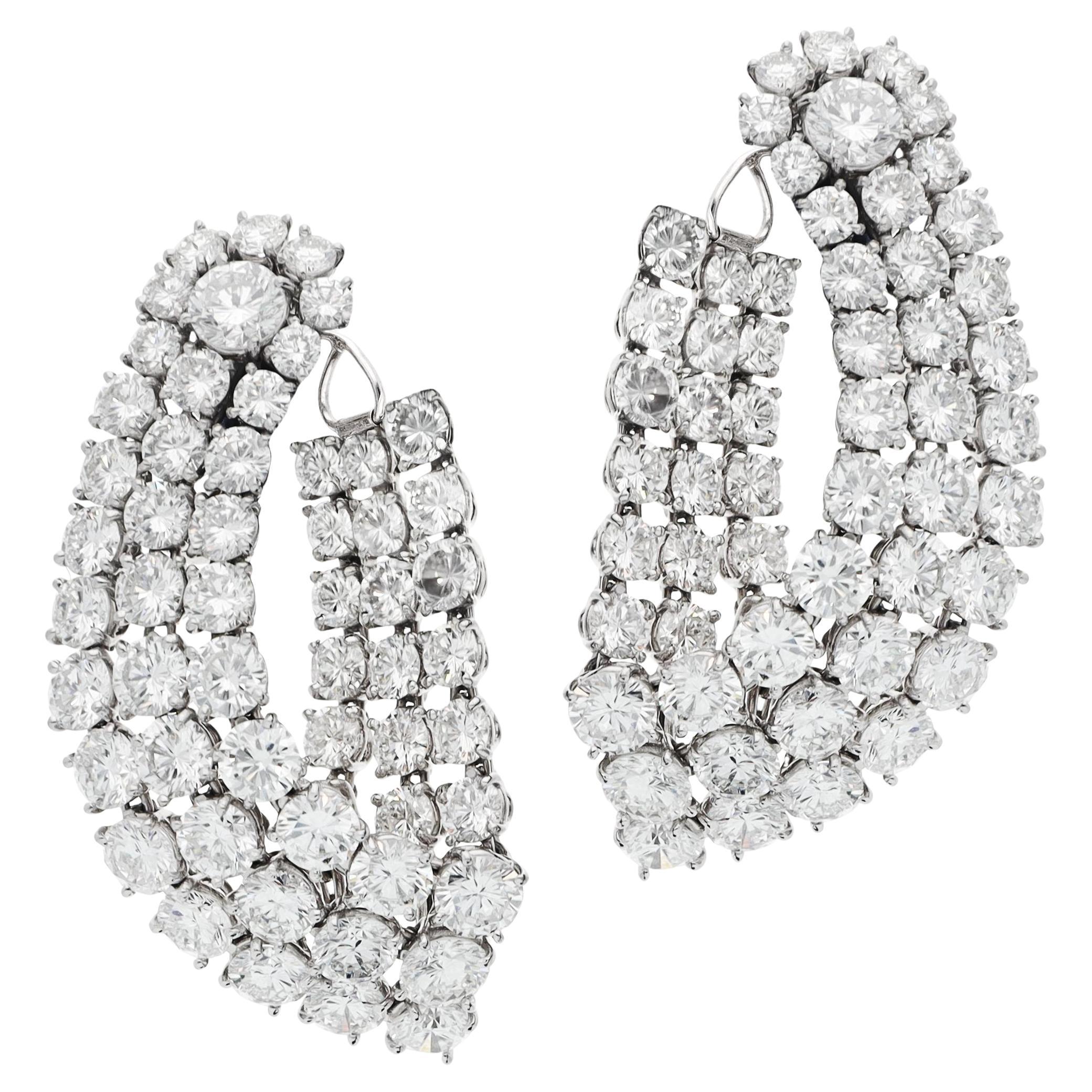 HARRY WINSTON Platinum and Diamond Ear Clips