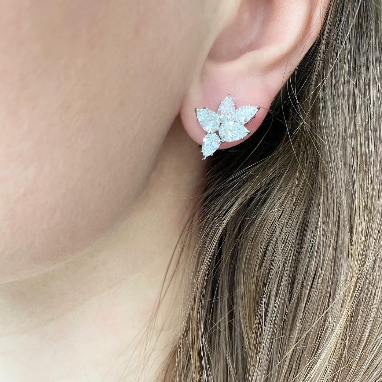 Artist Harry Winston, Platinum and Diamond Pendant Earrings For Sale
