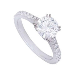 Harry Winston Platinum Brilliant Love Diamond Ring 1.09Cts Center Stone GIA Cert