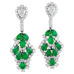 Harry Winston Orecchini a clip staccabili in platino con smeraldi colombiani e diamanti