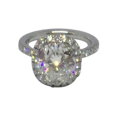 Used Harry Winston Platinum Cushion Cut Diamond Engagement Ring GIA 3.41 Carat