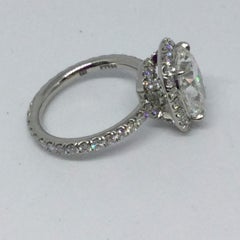Harry Winston Platinum Cushion Cut Diamond Engagement Ring GIA 3.41 Carat