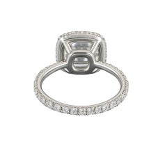 Anillo Harry Winston de diamantes talla cojín en platino