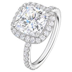 Harry Winston Platinum Cushion Cut Diamond Ring