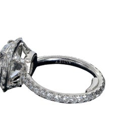 Harry Winston Platinum Cushion Diamond Ring