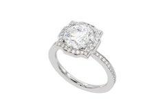 Harry Winston Platinum & Diamond Belle Halo Engagement Ring 2.00ctw F/VVS1 GIA