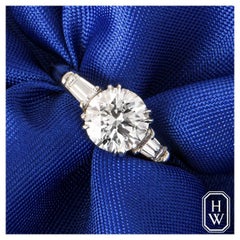 Harry Winston Platinum Diamond Classic Tapered Baguette Ring 1.51ct E/VS2