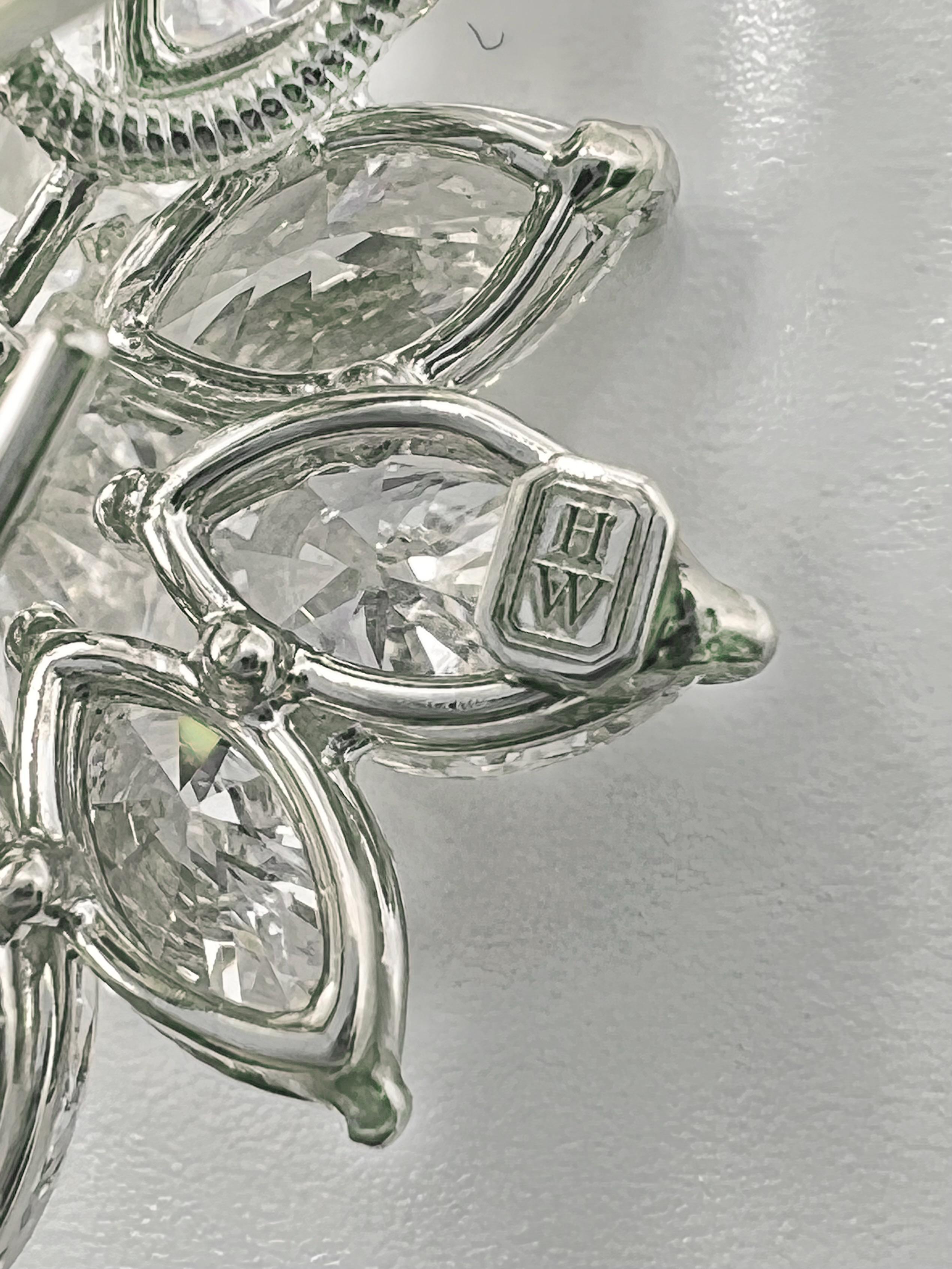 Harry Winston Platin-Diamant-Cluster-Ohrringe im Zustand „Hervorragend“ in Palm Beach, FL