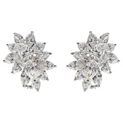 Vintage Harry Winston Platinum Diamond Cluster Earrings