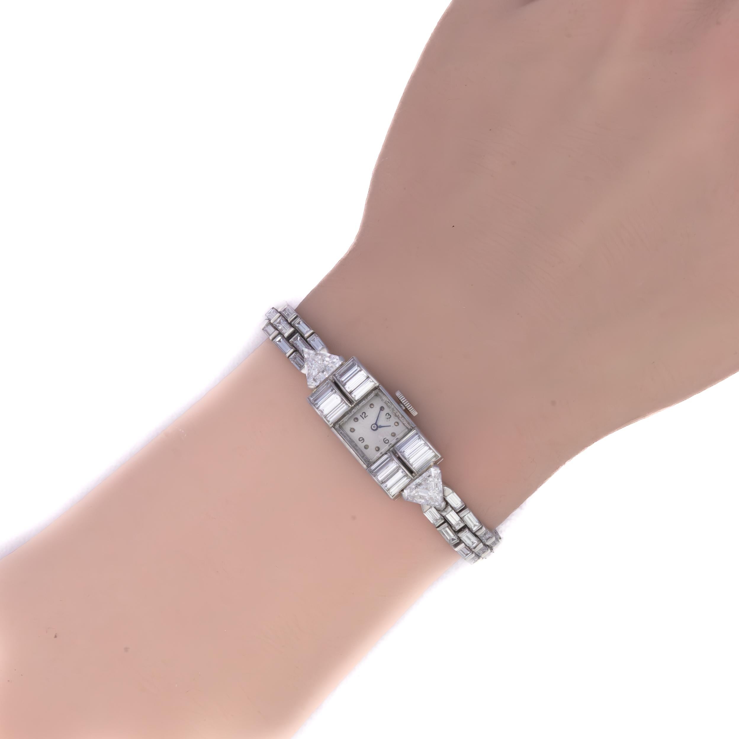 Retro Harry Winston Platinum Diamond Cocktail Watch with Audemars Piguet Movement For Sale