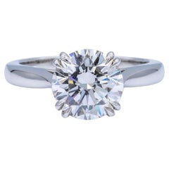 Harry Winston Platinum Diamond Engagement Ring with Round 1.61 Ct FVS1