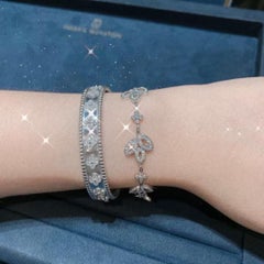 Harry Winston Platinum Diamond Lily Cluster Bracelet