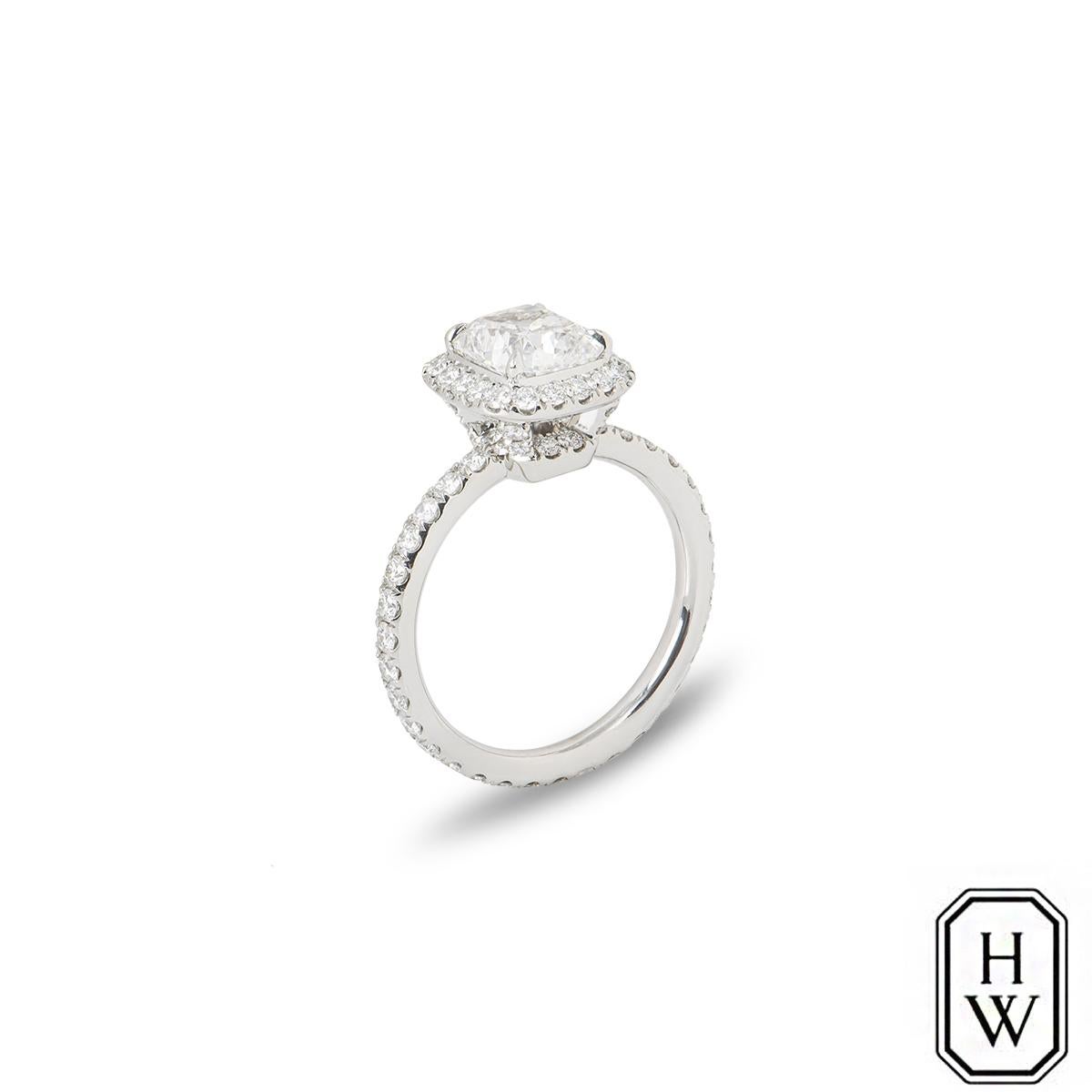 Harry Winston Platin-Diamant-Verlobungsring 1,76 Karat E/VVS1 GIA-zertifiziert (Zeitgenössisch) im Angebot