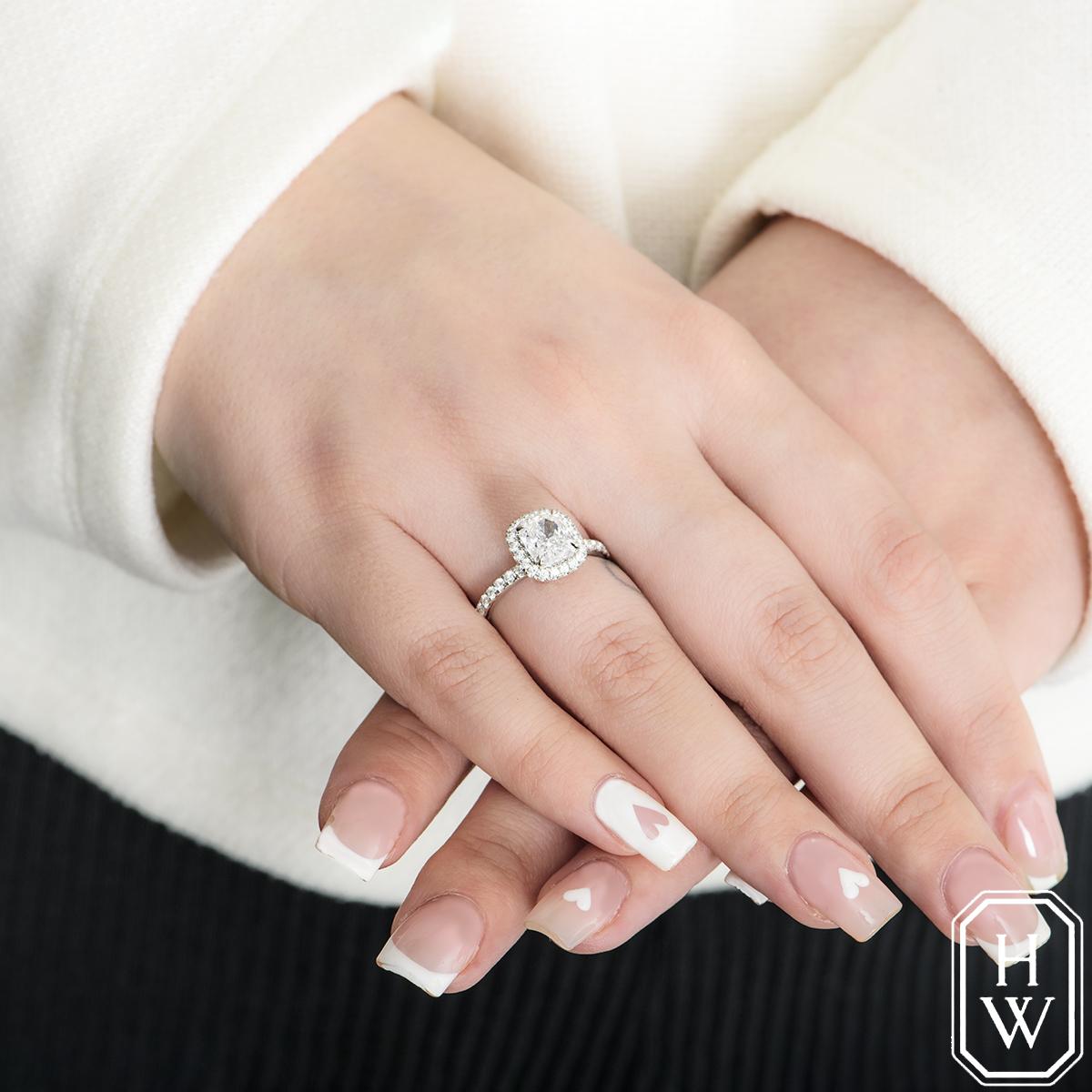 Harry Winston Platin-Diamant-Verlobungsring 1,76 Karat E/VVS1 GIA-zertifiziert Damen im Angebot