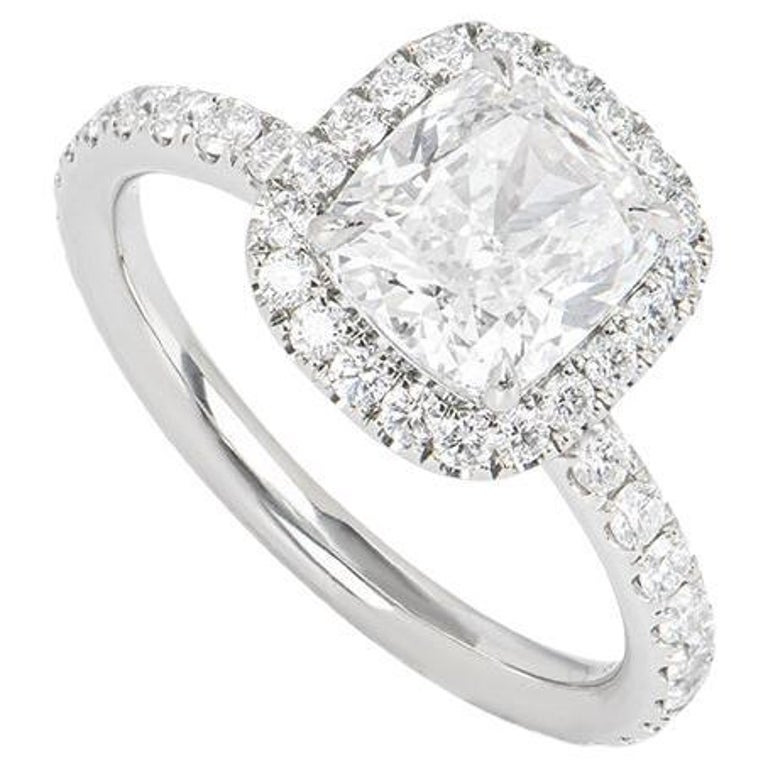 Harry Winston Platinum Diamond Engagement Ring 1.76ct E/VVS1 GIA Cert For  Sale at 1stDibs