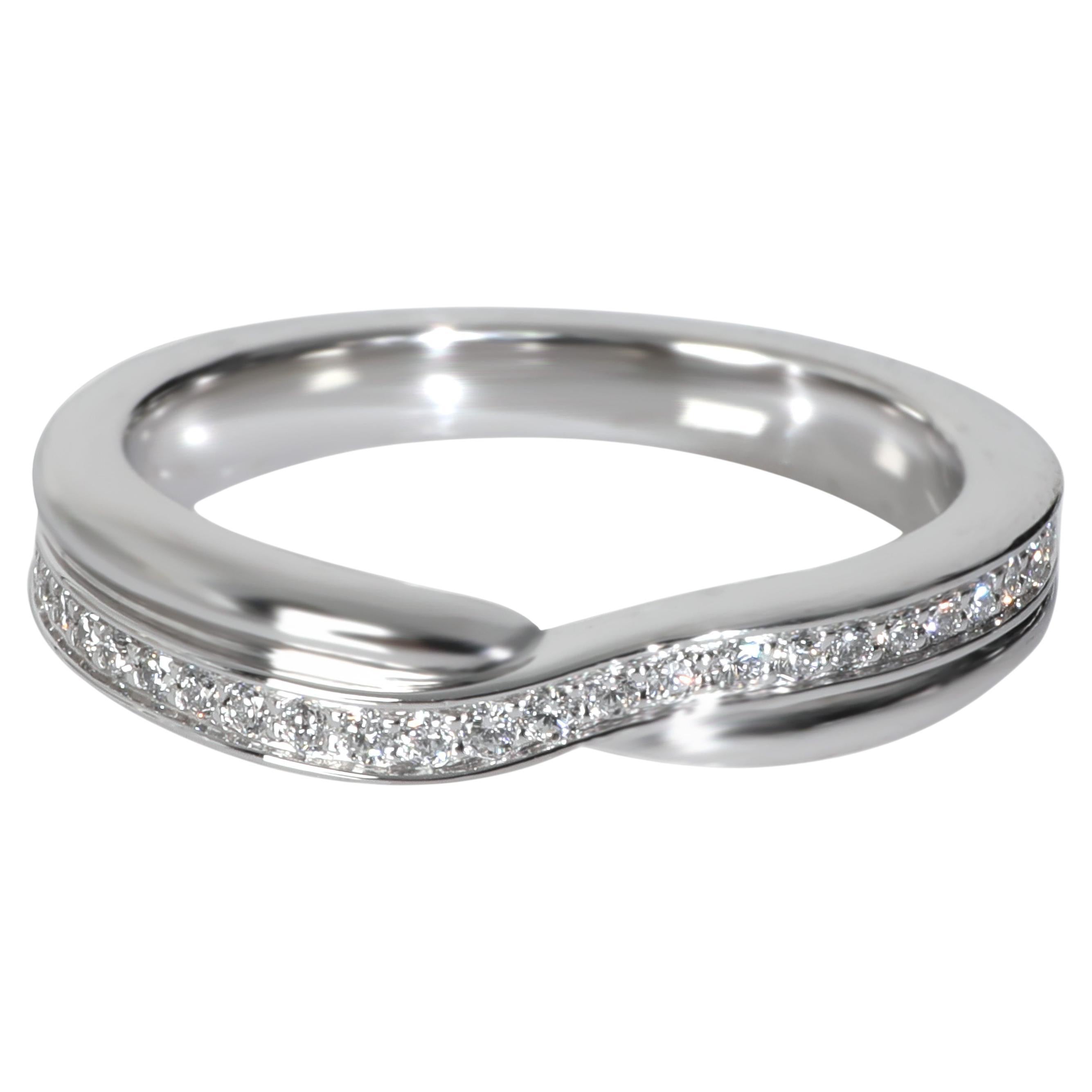 Harry Winston, fascia in platino con diamante Tryst a fila singola con pavé di diamanti