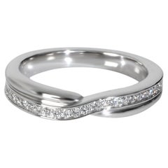 Harry Winston, fascia in platino con diamante Tryst a fila singola con pavé di diamanti