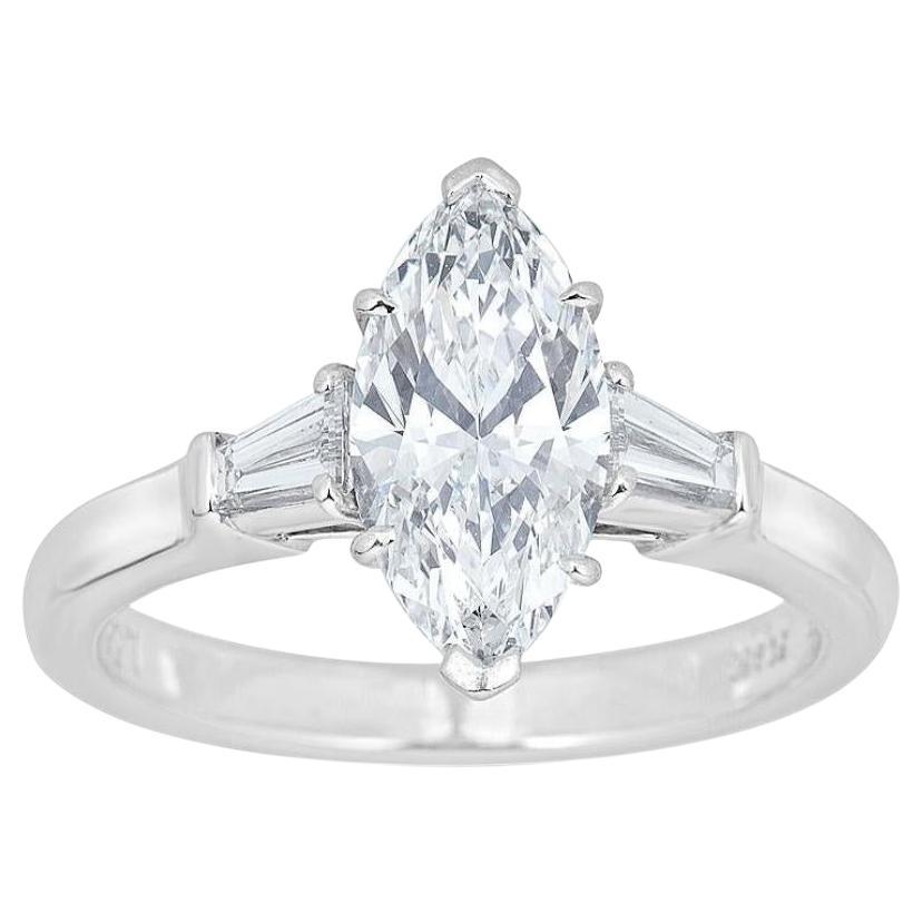 Harry Winston Platinum Engagement Ring with GIA Certified Center Marquise