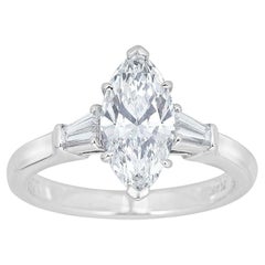 Harry Winston Platinum Engagement Ring with GIA Certified Center Marquise