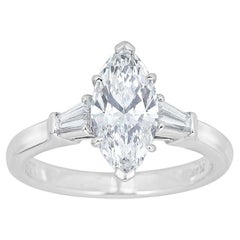 Harry Winston Verlobungsring aus Platin mit GIA-zertifiziertem Mittelmarquise