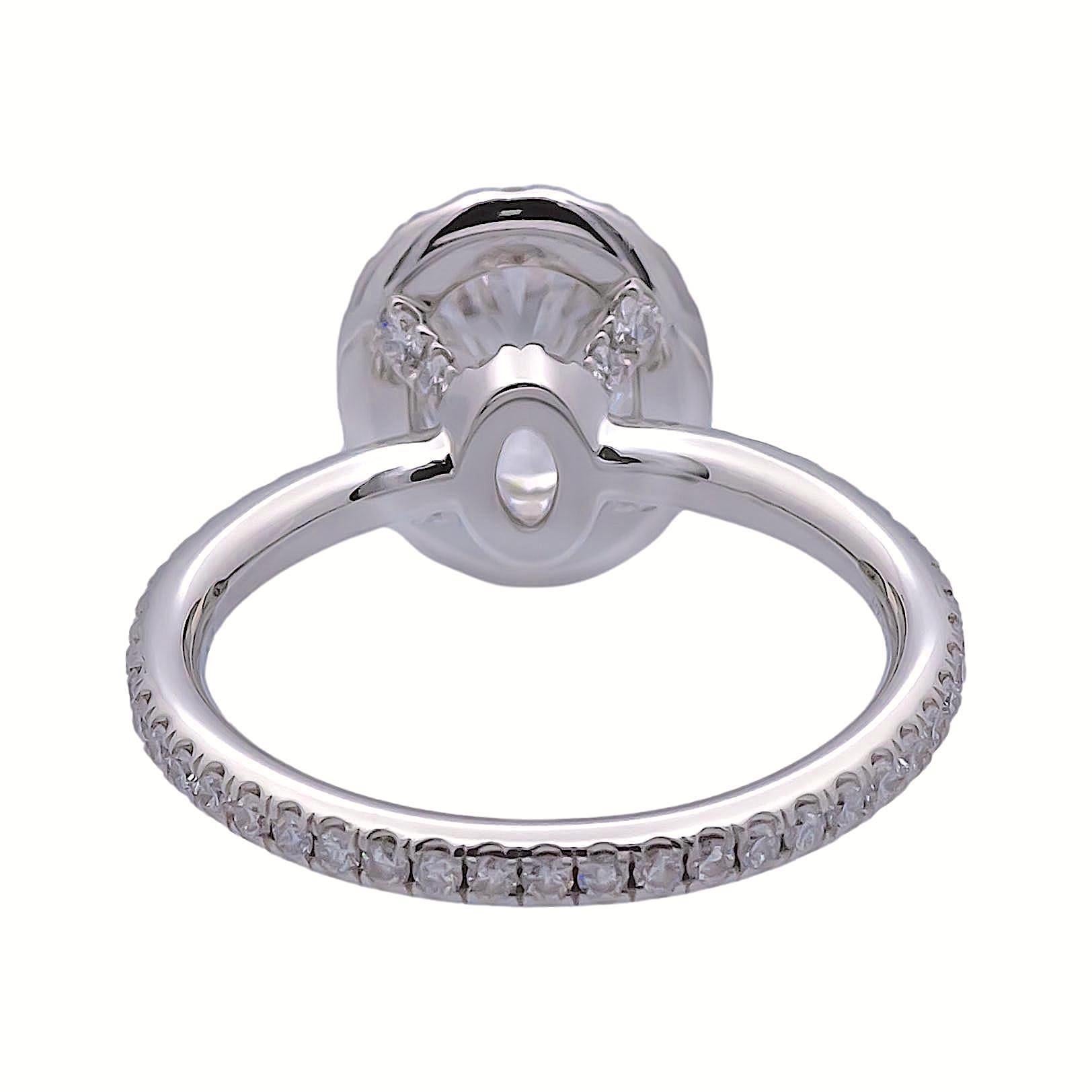 Oval Cut Harry Winston Platinum Halo Oval Diamond 1.54ct TW DVVS1 Engagement Ring SZ 4.25