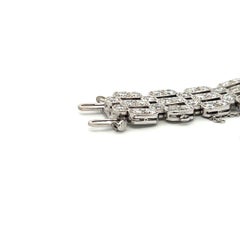 Harry Winston Platin-Gliederarmband mit runden Diamanten (11,75 Karat, G-SI1)