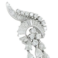 HARRY WINSTON Platinum Pear, Baguette and Round Diamond Ear Clips
