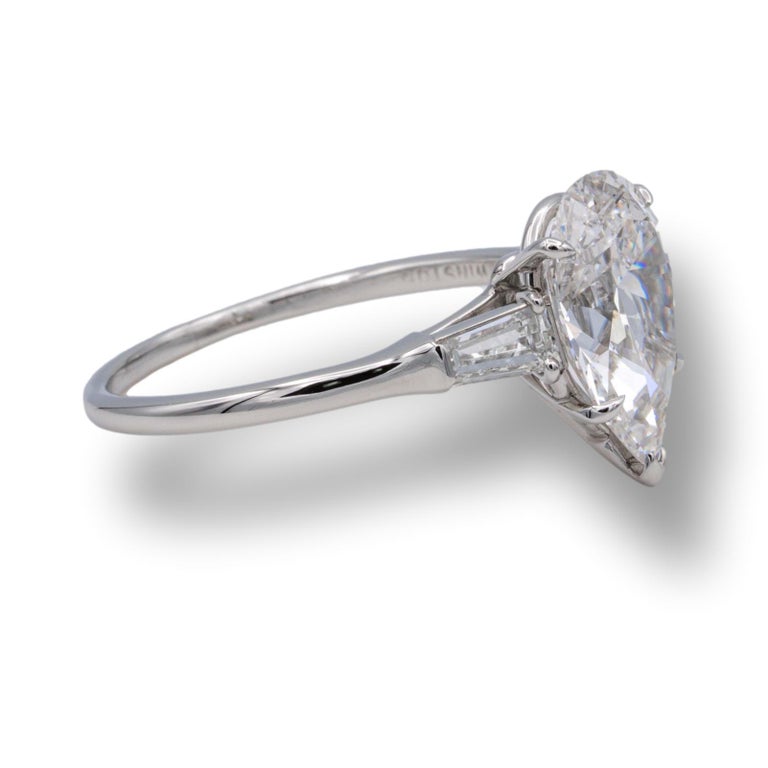 Harry winston pear sale shaped engagement ring