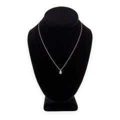 Harry Winston Platinum Pear Shape Diamond Solitaire Pendant Necklace .85ct DVVS2