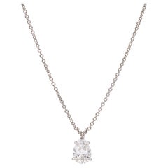 Harry Winston Platinum Pear Shape Diamond Solitaire Pendant Necklace .85ct DVVS2