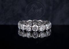 Harry Winston Platinum Round Diamond Bar Set Eternity Wedding Band
