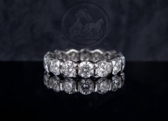 Harry Winston Platinum Round Diamond Bar Set Eternity Wedding Band