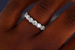 Harry Winston Platinum Round Diamond Bar-Set Eternity Wedding Band Ring