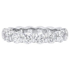 Harry Winston Platinum Round Diamond Bar-Set Eternity Wedding Band Ring