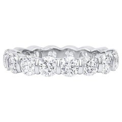 Harry Winston Platinum Round Diamond Bar-Set Eternity Wedding Band Ring