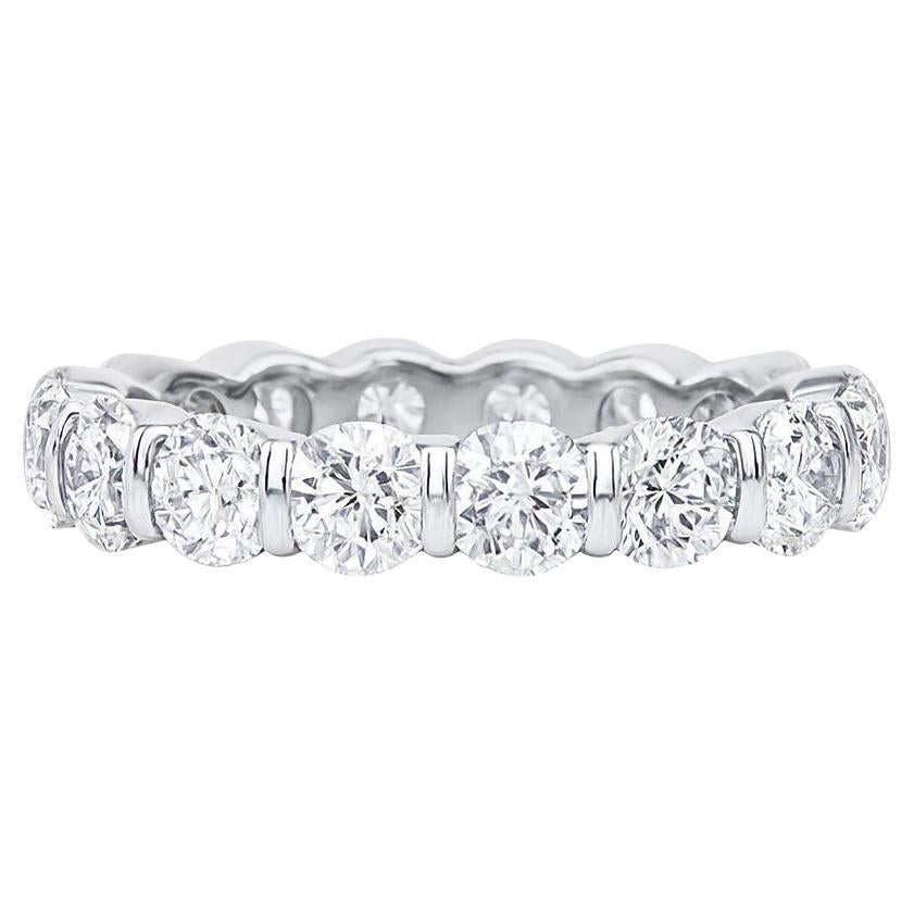 Harry Winston Platinum Round Diamond Bar-Set Eternity Wedding Band Ring For Sale