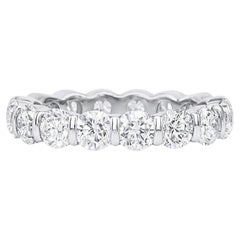 Harry Winston Platinum Round Diamond Bar-Set Eternity Wedding Band Ring