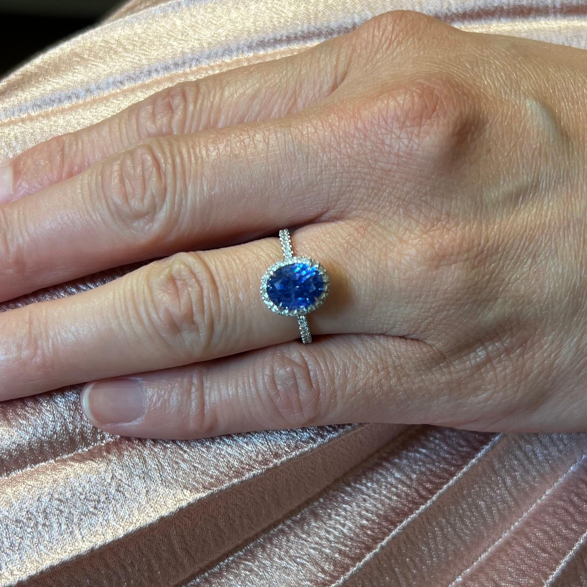 Harry Winston Platinum Sapphire and Diamond Ring For Sale 7