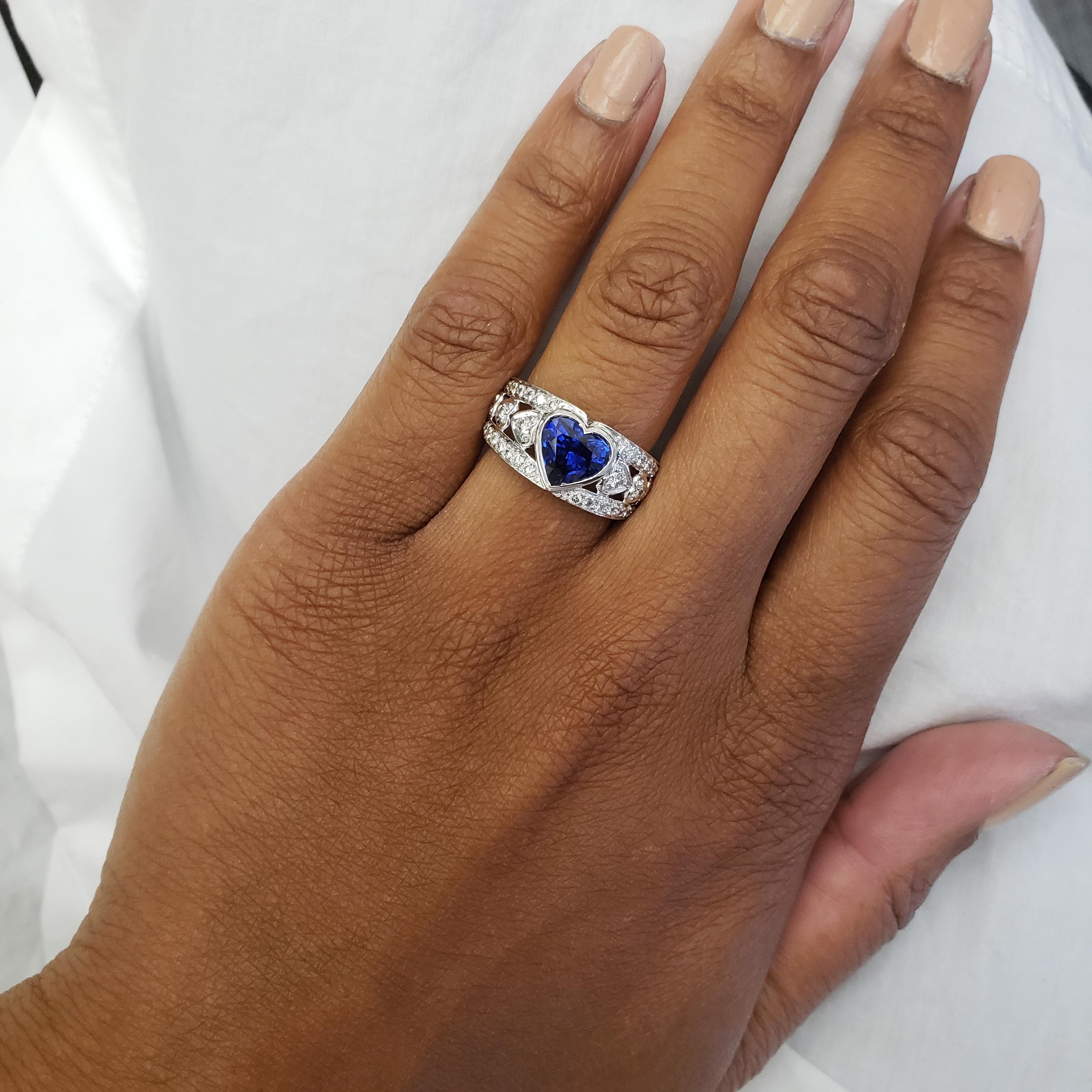 Women's Harry Winston Platinum Sapphire and Diamond Ring