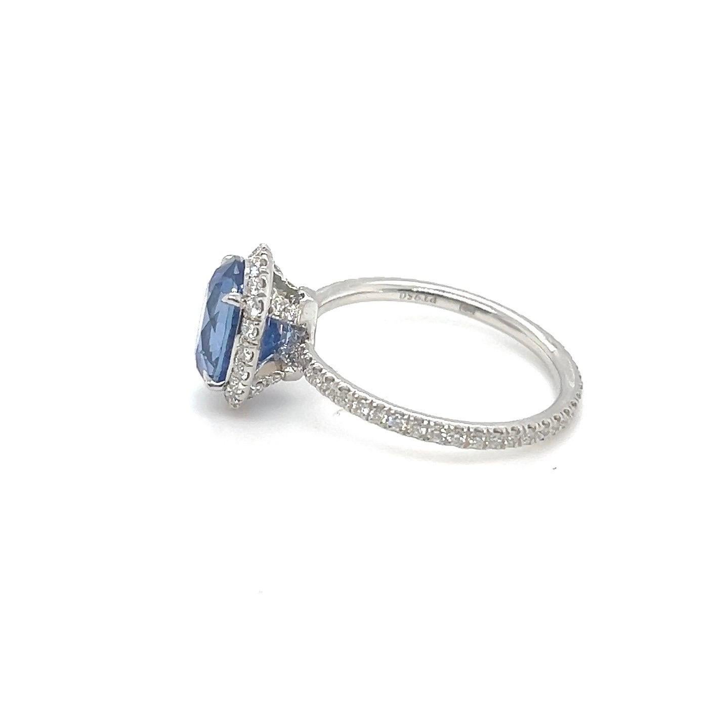Women's Harry Winston Platinum Sapphire and Diamond Ring For Sale