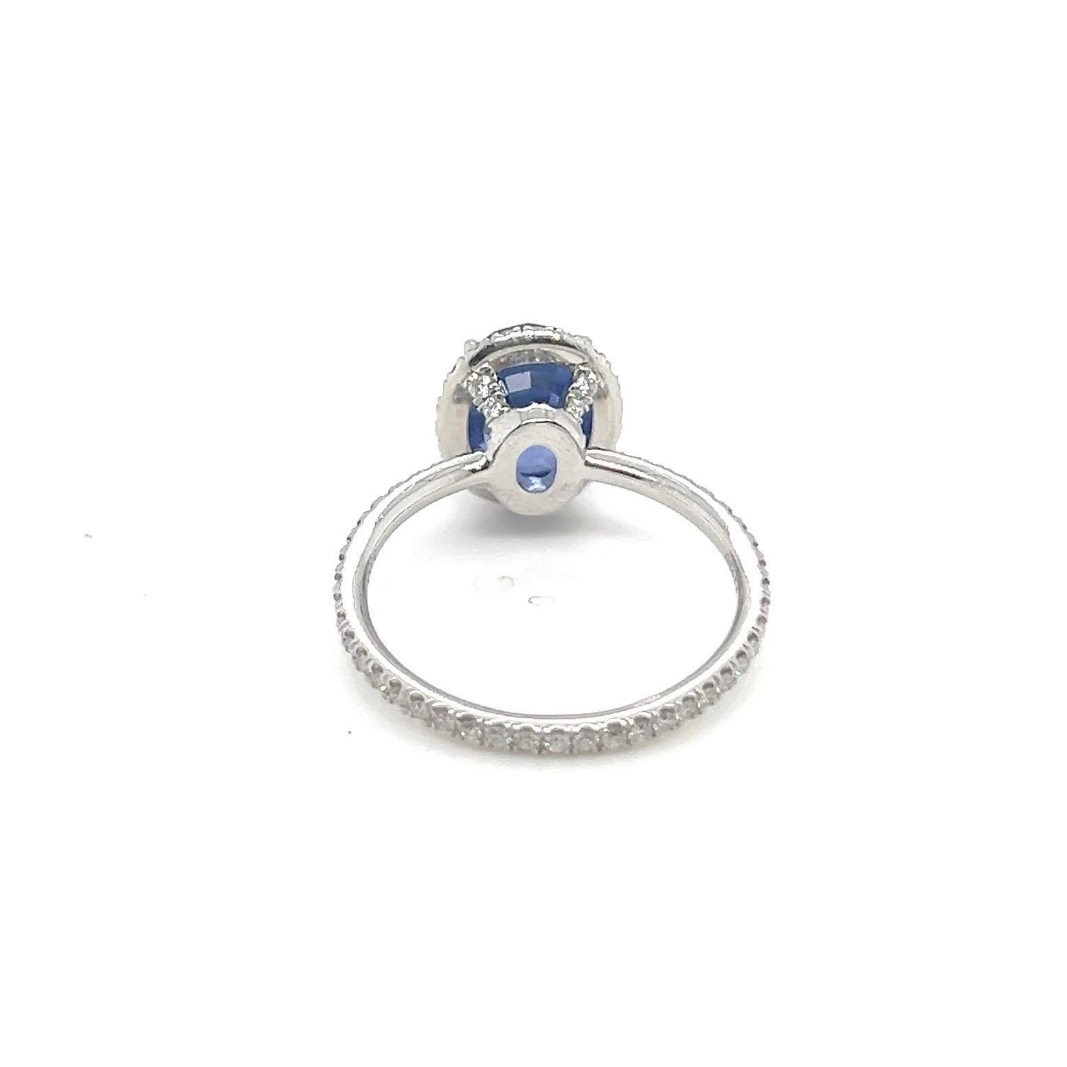 Harry Winston Platinum Sapphire and Diamond Ring For Sale 1