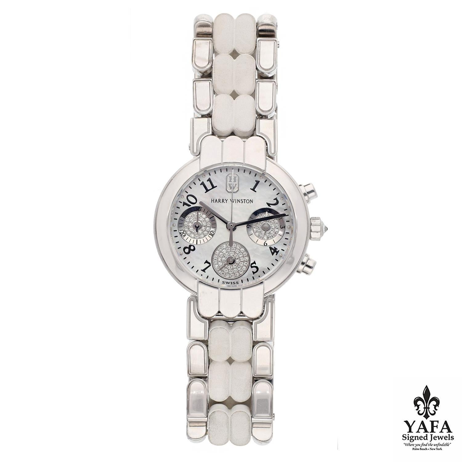 HARRY WINSTON Premier 18K White Gold & Diamond In Excellent Condition For Sale In New York, NY