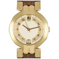 Harry Winston Premier Automatic Date Ladies 18 Karat Yellow Gold Silver Dial