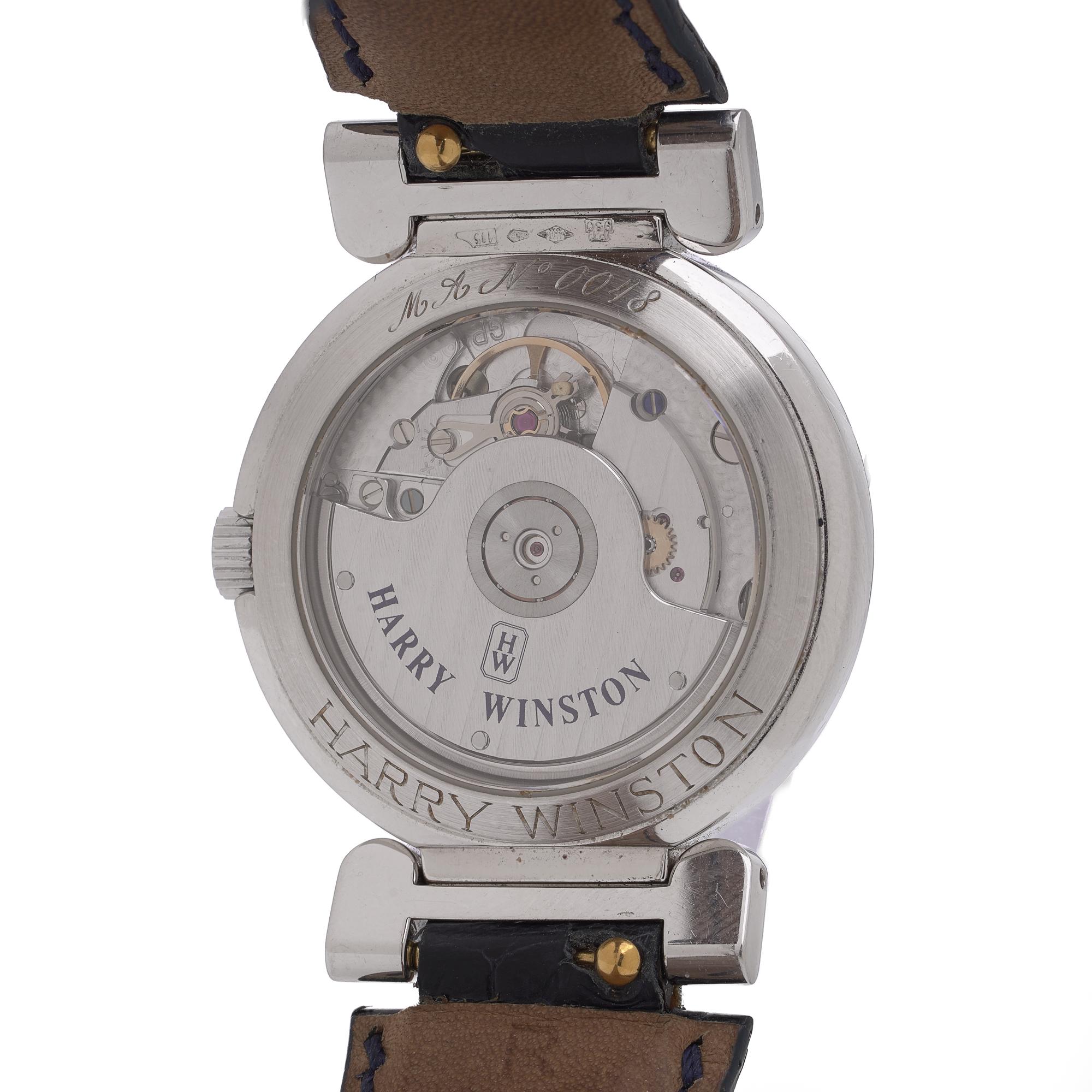 Montre Harry Winston Premier Automatic en platine et or 18KT en vente 4